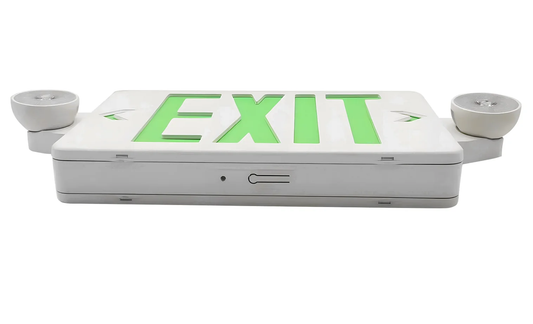 LED Exit Sign w/Spotlight 1 or 2-Sided GREEN