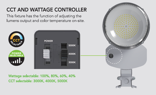Dusk To Dawn Yard/Street/Barn Security Light SILVER 80w (ADJUSTABLE) 11,500 Lumen (3000/4000/5000K ADJUSTABLE) MAST ARM INCLUDED