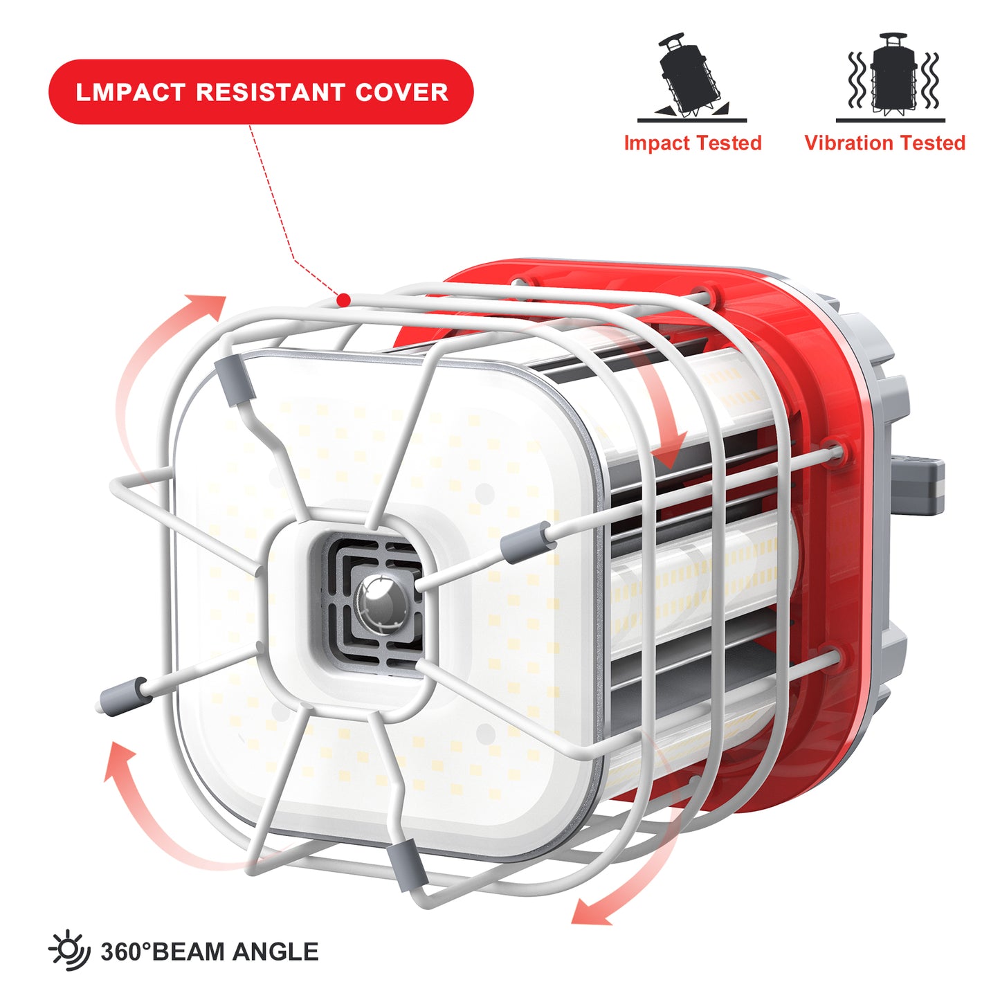 150W JOBSITE LINKABLE HANGING LIGHT 21,150lm 5000K 10FT 3-PRONG AC POWER CORD (YELLOW)