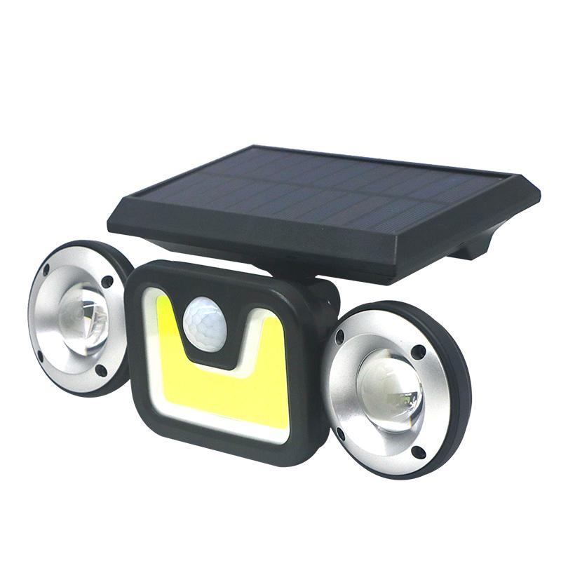 Solar 3-Head Adjustable Spotlight w/PIR Motion Sensor Waterproof