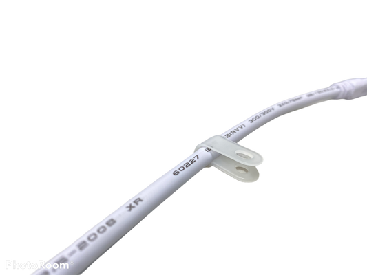 White Nylon R-Type Cable Clamp Fastener