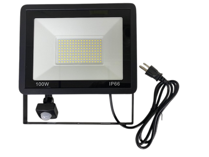 (NEW!!) 100 Watt Flood Light With PIR MOTION SENSOR and 6ft 3-Prong AC Power Cord 13,000 Lumens