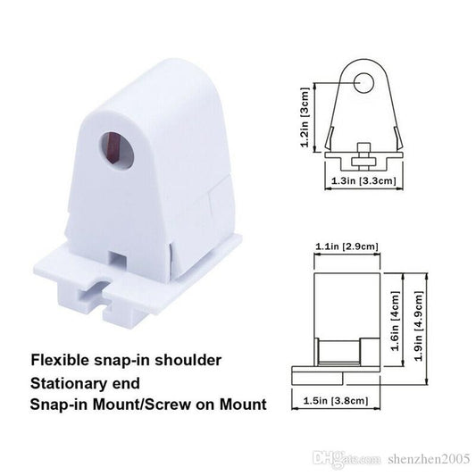 FA8 Base Type Lamp Holder - Single Pin for T8 T10 T12 LED Tubes (Sold in pairs)