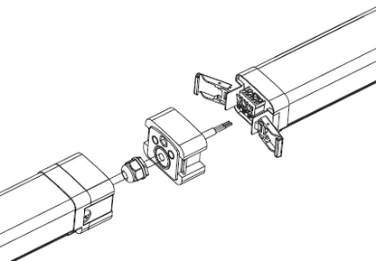 CONNECTOR for use with Tri-Proof Linkable Vapor Lights 4ft and  8ft Wattage and Kelvin Adjustable models