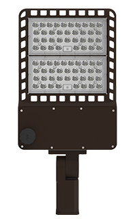 Shoe Box Light WATTAGE SWITCHABLE (100w/150w/200w) 34,000 Lumen 120-347Vac w/4ft AC Cord (Optional Remote Programmability or Dusk to Dawn Sensor)