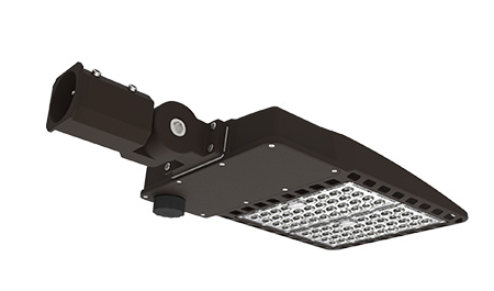 Shoe Box Light WATTAGE SWITCHABLE (100w/150w/200w) 34,000 Lumen 120-347Vac w/4ft AC Cord (Optional Remote Programmability or Dusk to Dawn Sensor)