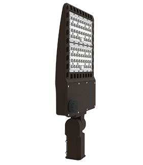 Shoe Box Light WATTAGE SWITCHABLE (100w/150w/200w) 34,000 Lumen 120-347Vac w/4ft AC Cord (Optional Remote Programmability or Dusk to Dawn Sensor)