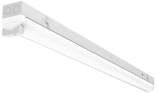 (4-PACK) PRO-SELECT 4 Foot Shop Light - Kelvin and Wattage Tune-Able (W/PRE-INSTALLED 8W 1.5hr EMERGENCY BATTERY BACKUP)(CURVED PC LENS)(24W/32W/40W) (3500K/4000K/5000K/6500K) PRE-INSTALLED 12VDC AUX SOCKET