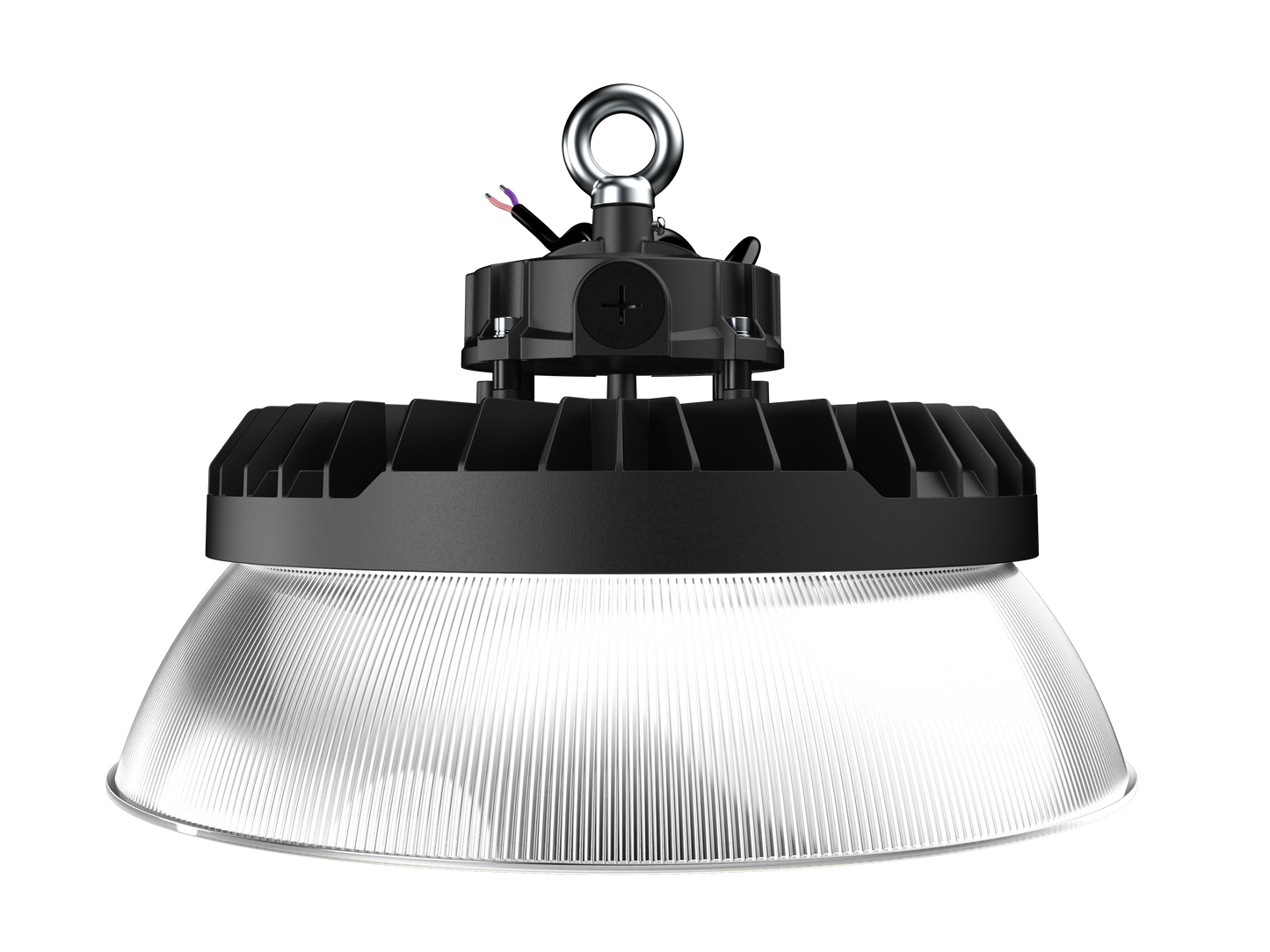 PRO-SELECT UFO High Bay 120-277V 150lm/w  150w/120w/100w Selectable 3500K/4000K/5000K Tunable W/Pre-Installed 12V AUX PIN Sensor Socket 22,500 Lumens w/6ft Whip Cord