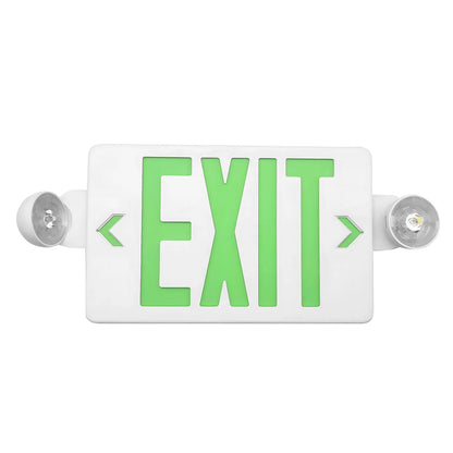 LED Exit Sign w/Spotlight 1 or 2-Sided GREEN