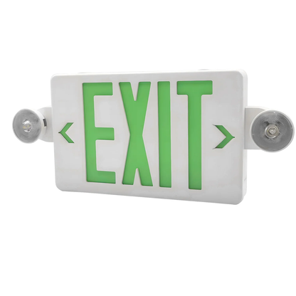 LED Exit Sign w/Spotlight 1 or 2-Sided GREEN