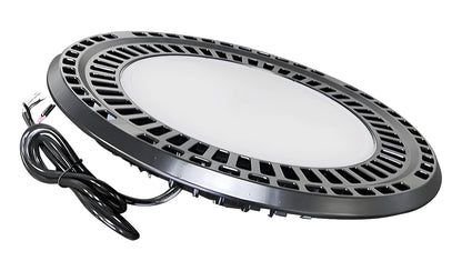 FROSTED LENS UFO HIGH BAY 150/120/100W 24,000 Lumens 5000K 100-277vAC 7 Year Warranty