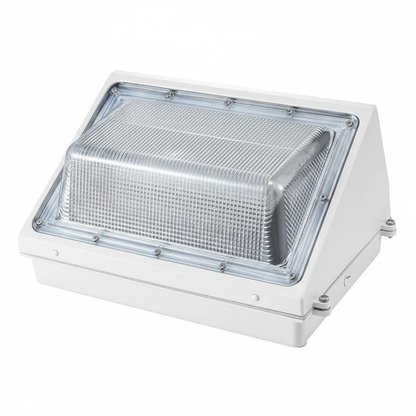 (WHITE) Wall Pack 15,600lm WATTAGE SWITCHABLE (60w/80w/100w/120w) 3CCT SWITCHABLE (3500K/4000K/5000K) PRE-INSTALLED On/Off PHOTO EYE - GLASS LENS
