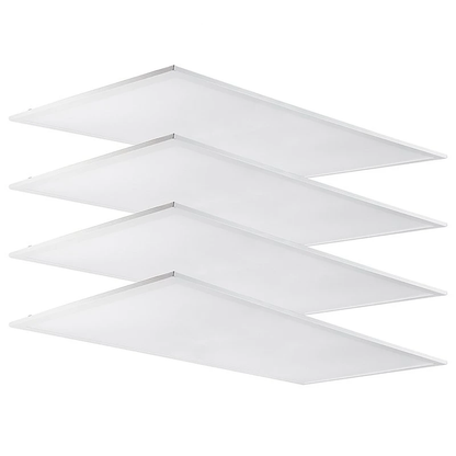 (4-PACK) LED Panel Light 2'x4' w/Pre-Installed Emergency Backup Driver, w/Sensor Base 30/40/50/60/72W 9,000lm Wattage Adjustable 5CCT Kelvin Adjustable 0-10V Dimmable DLC Listed