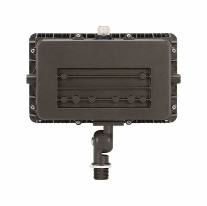 Knuckle Mount Flood Light w/Integrated Photocell WATTAGE ADJUSTABLE (60w/48w/36w/24w) 3CCT KELVIN ADJUSTABLE (3000K/4000K/5000K) 120V-277V 155lm/w