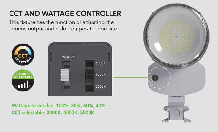 Dusk To Dawn Yard/Street/Barn Security Light SILVER 80w (ADJUSTABLE) 11,500 Lumen (3000/4000/5000K ADJUSTABLE) MAST ARM INCLUDED