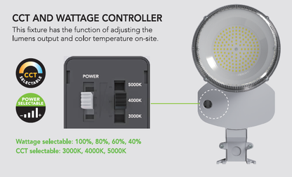 Dusk To Dawn Yard/Street/Barn Security Light SILVER 80w (ADJUSTABLE) 11,500 Lumen (3000/4000/5000K ADJUSTABLE) MAST ARM INCLUDED