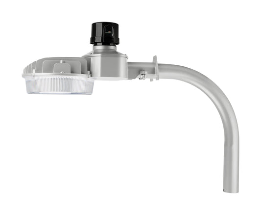 Dusk To Dawn Yard/Street/Barn Security Light SILVER 80w (ADJUSTABLE) 11,500 Lumen (3000/4000/5000K ADJUSTABLE) MAST ARM INCLUDED