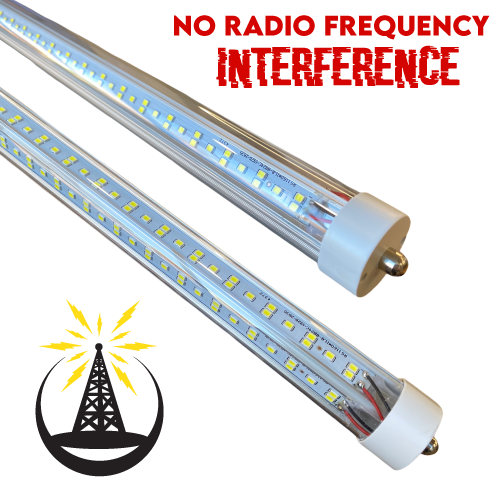 (12-PACK) Fa8 Single Pin T8 LED 8ft 144w 21,888 Lumen CLEAR LENS (NO RF) Quad-Row V-Series