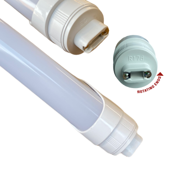 (20-PACK) 8ft R17d T8 LED (FROSTED LENS) 36W-48W-60W Selectable 4000K-5000K-6500K Selectable "ENERGY MISER"