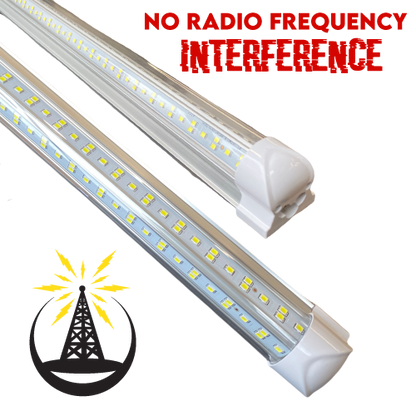 Linkable LED T8 4ft 72w 10,944 Lumen CLEAR LENS (NO RF) Quad-Row w/Mounting Hardware