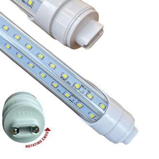 (20-PACK) 8ft R17d T8 LED (CLEAR LENS) 36W-48W-60W Selectable 4000K-5000K-6500K Selectable "ENERGY MISER"