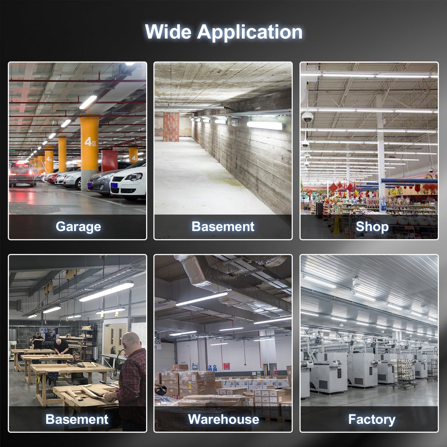 4ft 120W SHOP LIGHT 15,600lm - LINKABLE-  W/PULL SWITCH - NO RF DRIVER