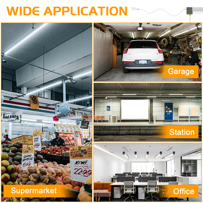 4ft 80W SHOP LIGHT 10,400lm - LINKABLE-  W/PULL SWITCH - NO RF DRIVER