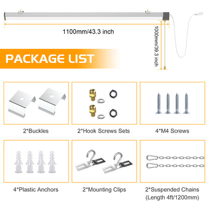 4ft 80W SHOP LIGHT 10,400lm - LINKABLE-  W/PULL SWITCH - NO RF DRIVER