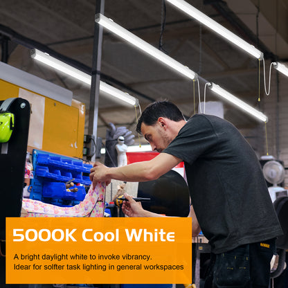 4ft 80W SHOP LIGHT 10,400lm - LINKABLE-  W/PULL SWITCH - NO RF DRIVER