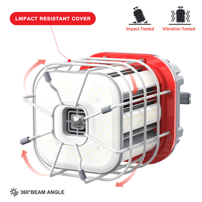 150W JOBSITE LINKABLE HANGING LIGHT 21,150lm 5000K 10FT 3-PRONG AC POWER CORD (YELLOW)