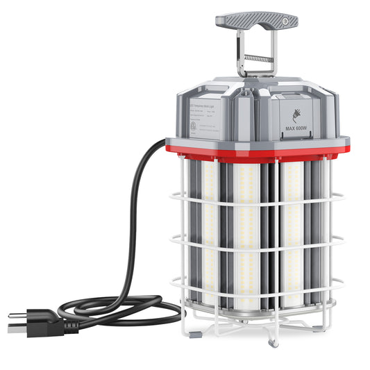 150W JOBSITE LINKABLE HANGING LIGHT 21,150lm 5000K 10FT 3-PRONG AC POWER CORD (GREY COLOR)