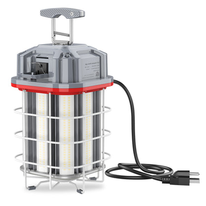 150W JOBSITE LINKABLE HANGING LIGHT 21,150lm 5000K 10FT 3-PRONG AC POWER CORD (GREY COLOR)