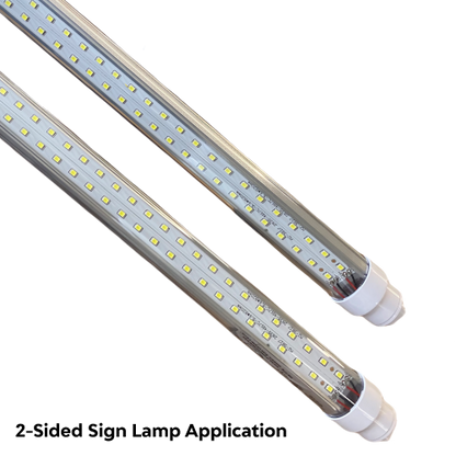 4FT Sign Cabinet HO R17d 2-Sided Replacement Lamps - CLEAR LENS Rotating Ends -Shipping Included