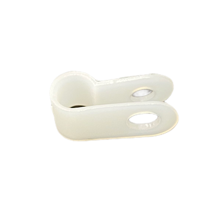 White Nylon R-Type Cable Clamp Fastener
