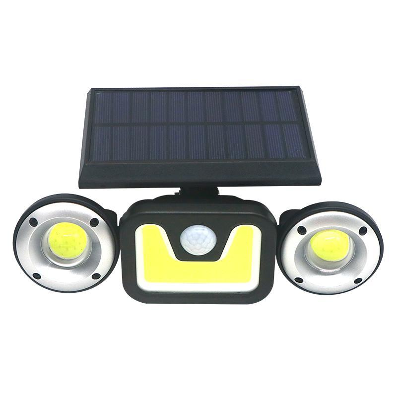 Solar 3-Head Adjustable Spotlight w/PIR Motion Sensor Waterproof
