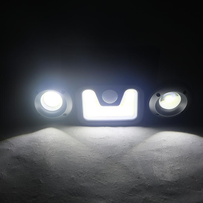 Solar 3-Head Adjustable Spotlight w/PIR Motion Sensor Waterproof