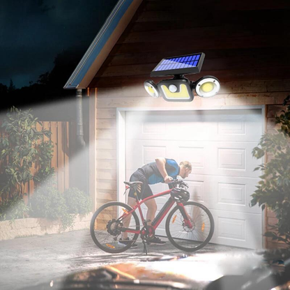 Solar 3-Head Adjustable Spotlight w/PIR Motion Sensor Waterproof