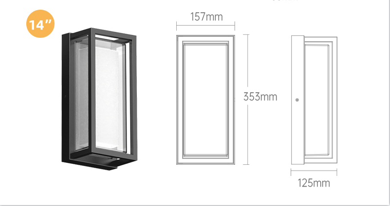 14" 22W 5CCT WALL SCONCE (BLACK) KELVIN ADJUSTABLE