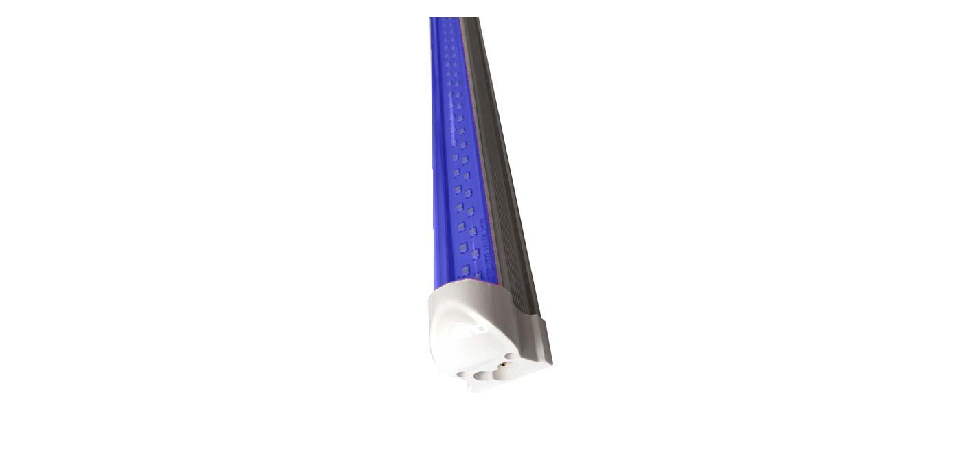 BLUE Linkable LED T8 4ft 72w 8,827 Lumen FROSTED LENS (NO RF) Quad-Row ...