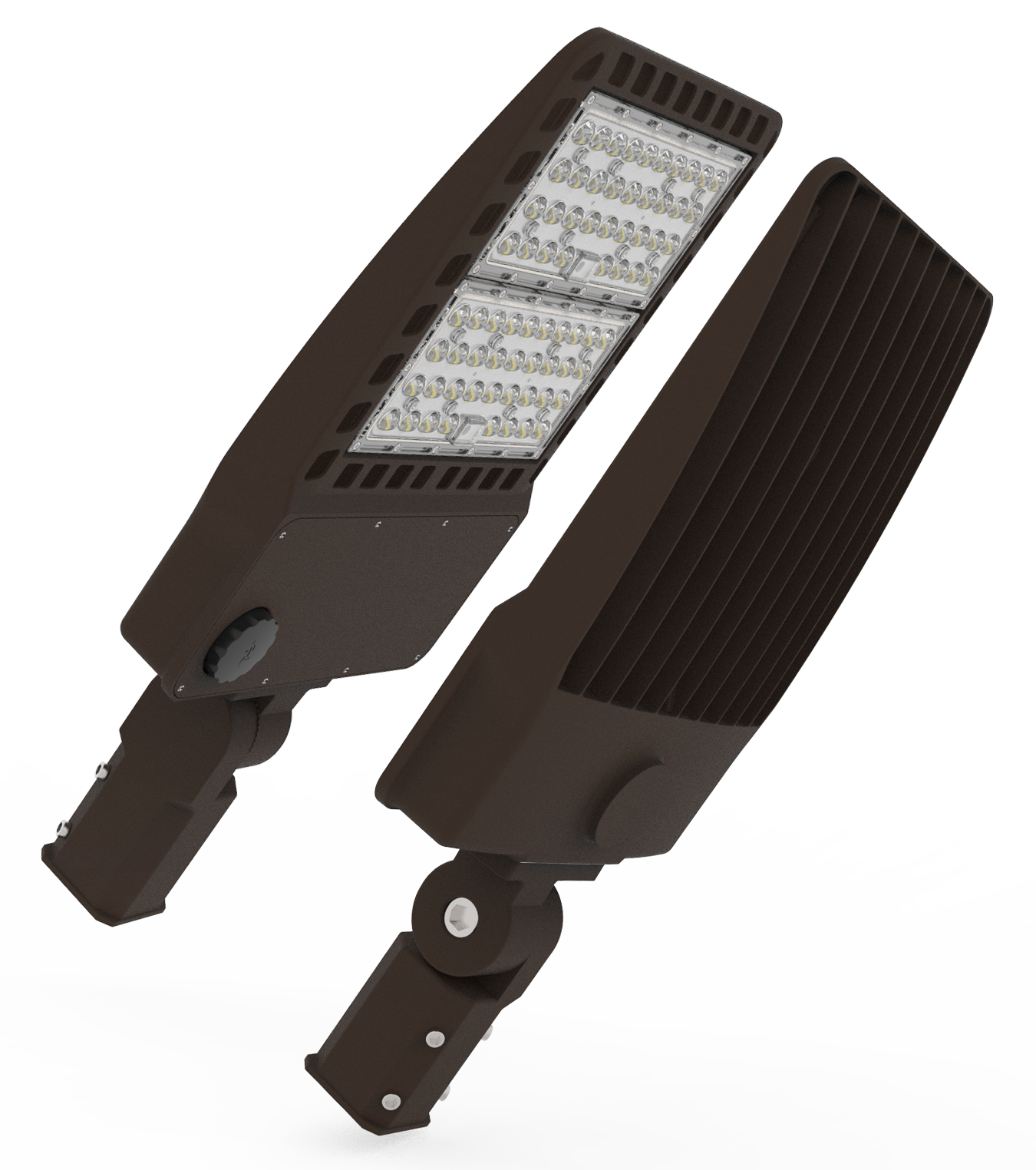 Shoe Box Light WATTAGE SWITCHABLE (100w/150w/200w) 34,000 Lumen 120-347Vac w/4ft AC Cord (Optional Remote Programmability or Dusk to Dawn Sensor)