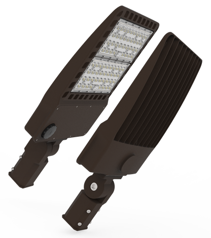 Shoe Box Light WATTAGE SWITCHABLE (100w/150w/200w) 34,000 Lumen 120-347Vac w/4ft AC Cord (Optional Remote Programmability or Dusk to Dawn Sensor)