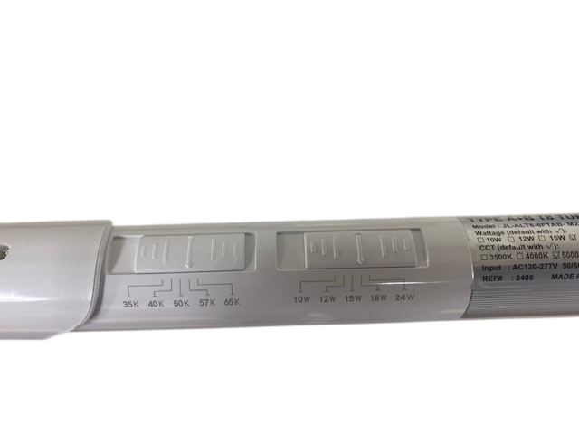 4ft G13 T8 3,240 Lumen (10w/12w/15w/18w/24w) WATTAGE ADJUSTABLE 135lm/W 5CCT (3500K/4000K/5000K/5700K/6500K) KELVIN ADJUSTABLE  - FROSTED LENS - "ENERGY MISER"