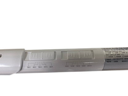 4ft G13 T8 3,240 Lumen (10w/12w/15w/18w/24w) WATTAGE ADJUSTABLE 135lm/W 5CCT (3500K/4000K/5000K/5700K/6500K) KELVIN ADJUSTABLE  - FROSTED LENS - "ENERGY MISER"