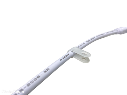 White Nylon R-Type Cable Clamp Fastener