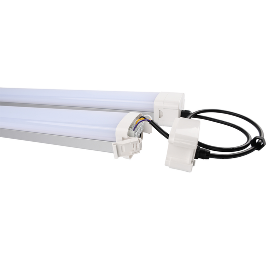 (CASE OF 4) Tri-Proof Linkable Vapor Light 8ft (80w/70W/60W Switchable) (3500K/4000K/5000K/6000K Switchable) ETL, DLC